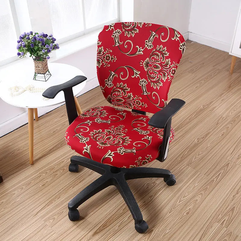 Housse Chaise Moderne SWIRL Louis Red-Split Chair Cover