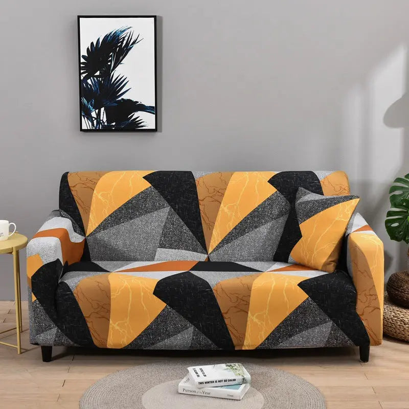 Housse De Canapé Géométrique CARBONE Triangle block-90x140cm single