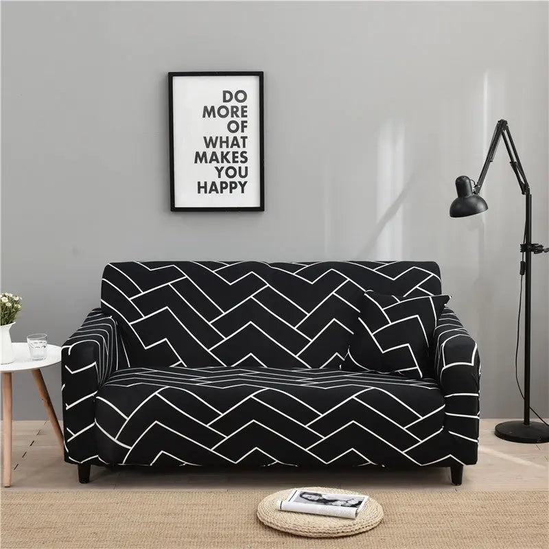 Housse De Canapé Géométrique CARBONE Black Z-90x140cm single