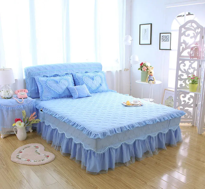 Housse De Matelas Antidérapante POLI 梦 Blue-180x 220cm-Bed skirt