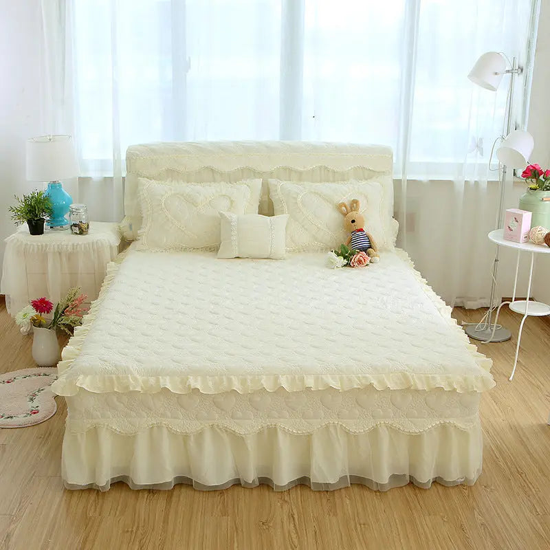Housse De Matelas Antidérapante POLI 梦 Beige-180x 200cm-Bedskirt