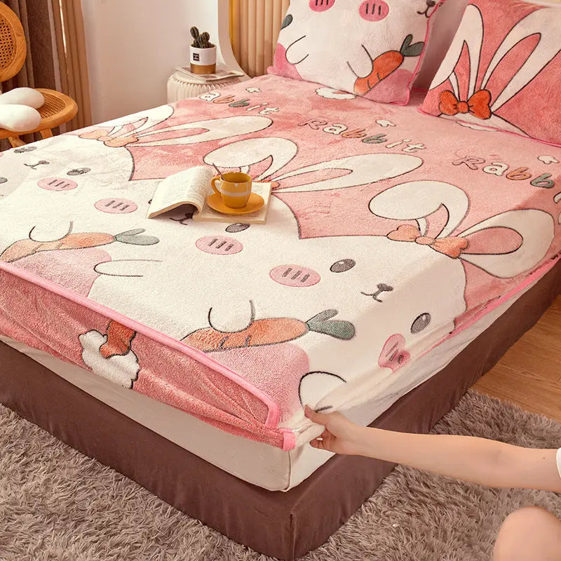 Housse De Matelas Velours Antidérapante FLORINA