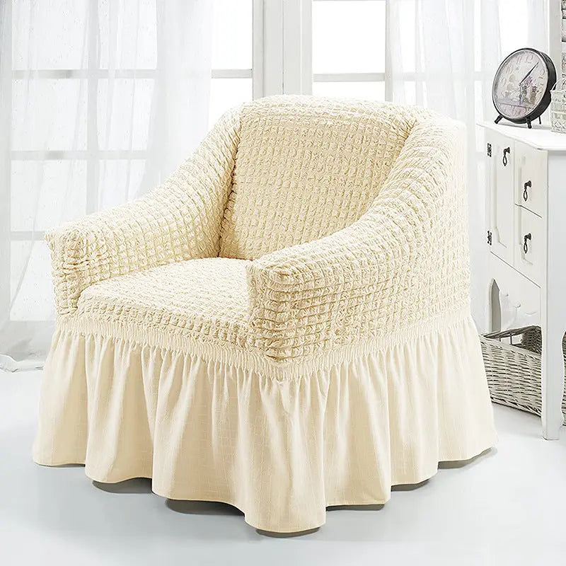 Housse Fauteuil Cabriolet Polyester ARVONA Monochrome wax white-Single S 90to140CM