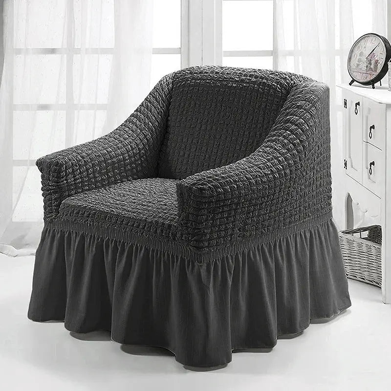 Housse Fauteuil Cabriolet Polyester ARVONA Monochrome dark grey-Single S 90to140CM