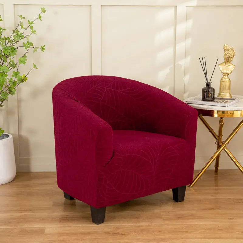 Housse Fauteuil Jacquard EMERALD Wine Red-Semicircle Regular Size