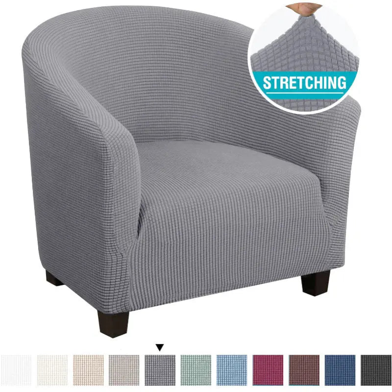 Housse Fauteuil Stretch PINELEX Light gray-Card seat sofa