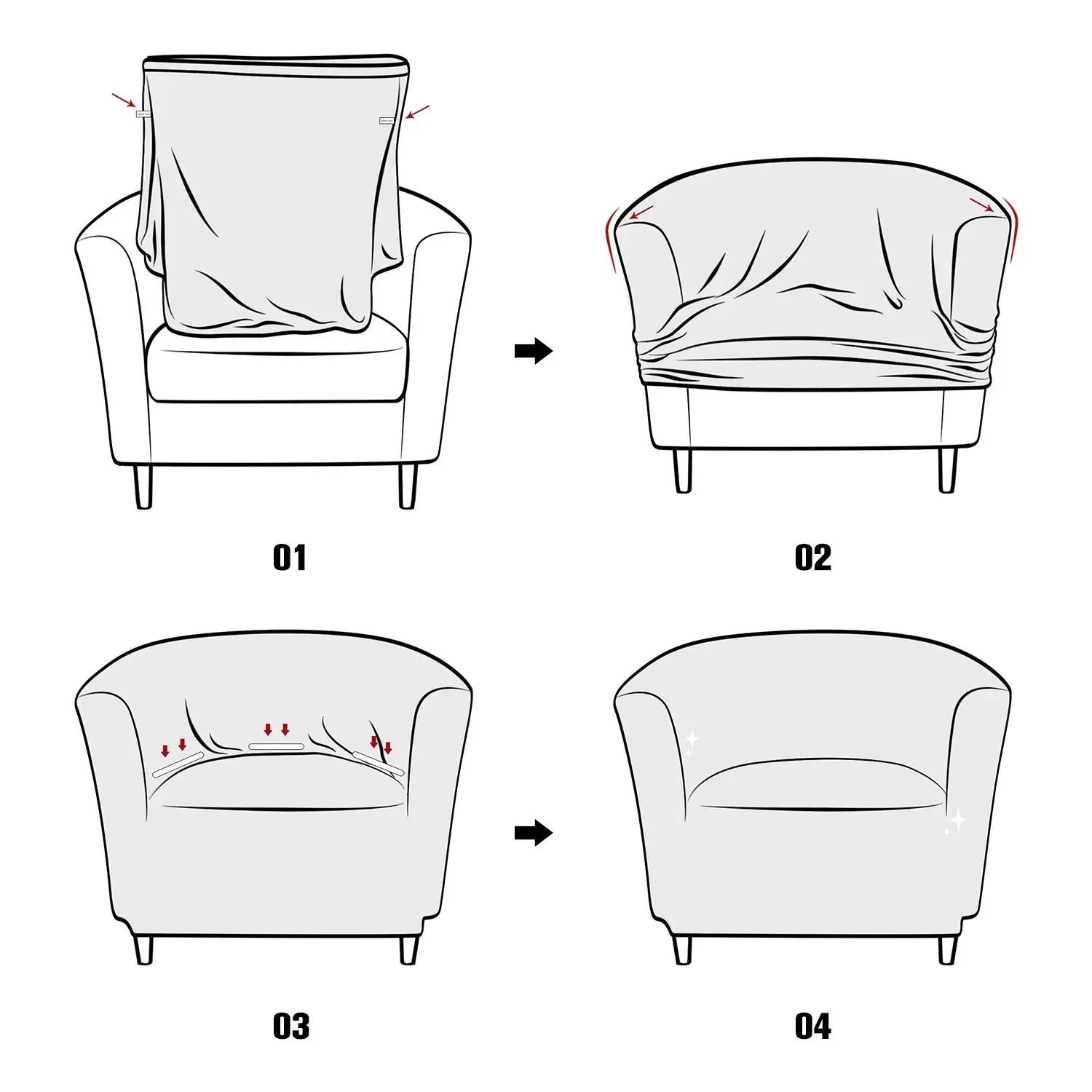 Housse Fauteuil Club Velours Anti-Gliss COVIA Housse de France