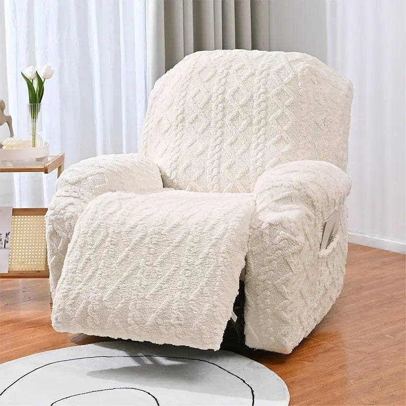 Housse Fauteuil Relax Moderne ALINE Beige-Single 1 Set Common Style
