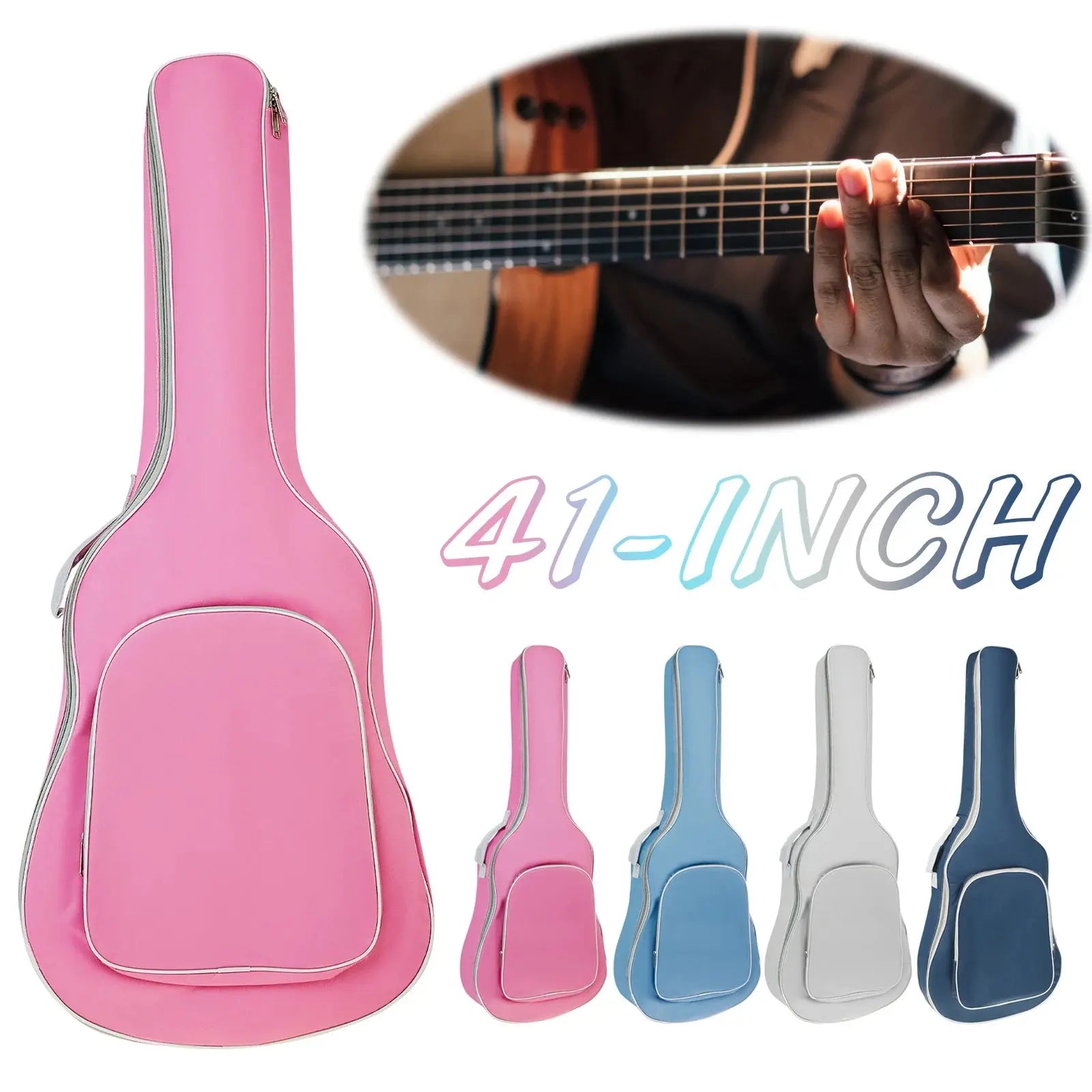 Housse De Protection étanche Pour Guitare Acoustique/électrique - Taille ~109x44 Cm, En PVC Ou Tissu Argenté - 2