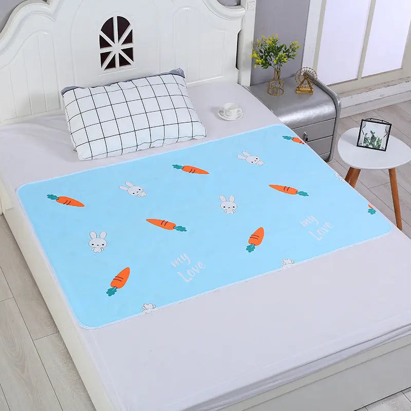 Housse Matelas Coton Écologique KIDOVO Blue white rabbit-60X80