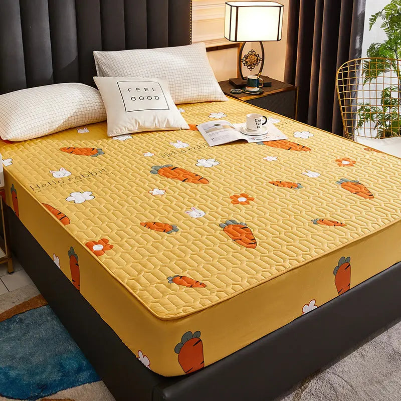 Housse Matelas Coton Quilted AMARI Happy Carrot-150x200cm