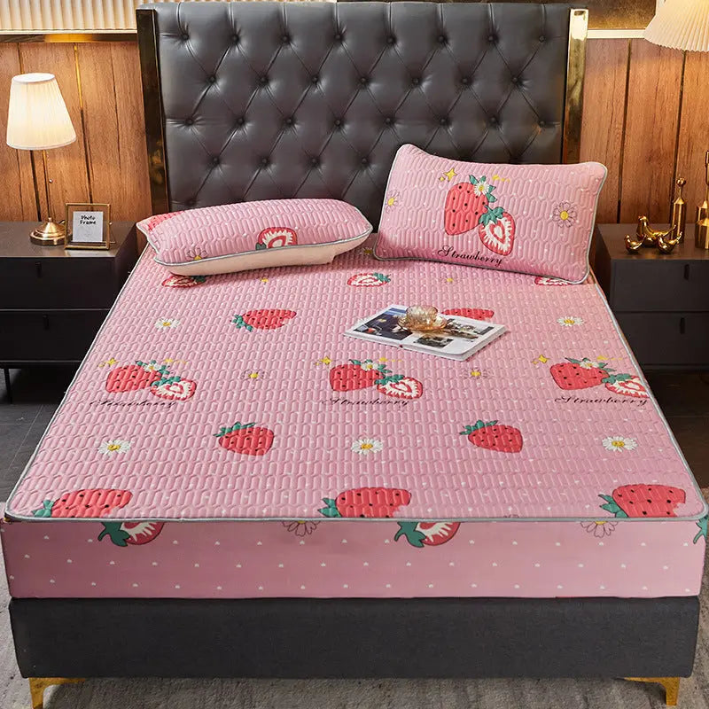 Housse Matelas Latex Moderne SIMMAX Strawberrypowder-180x200cmthree item
