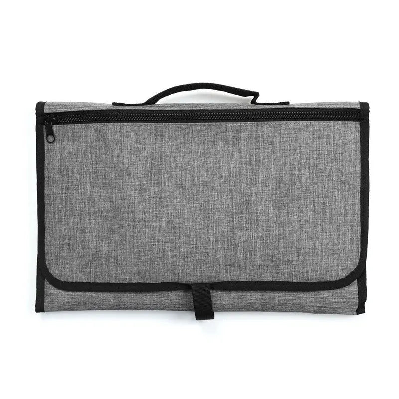 Housse Matelas À Langer Pliable NESOA Linen gray with black edges