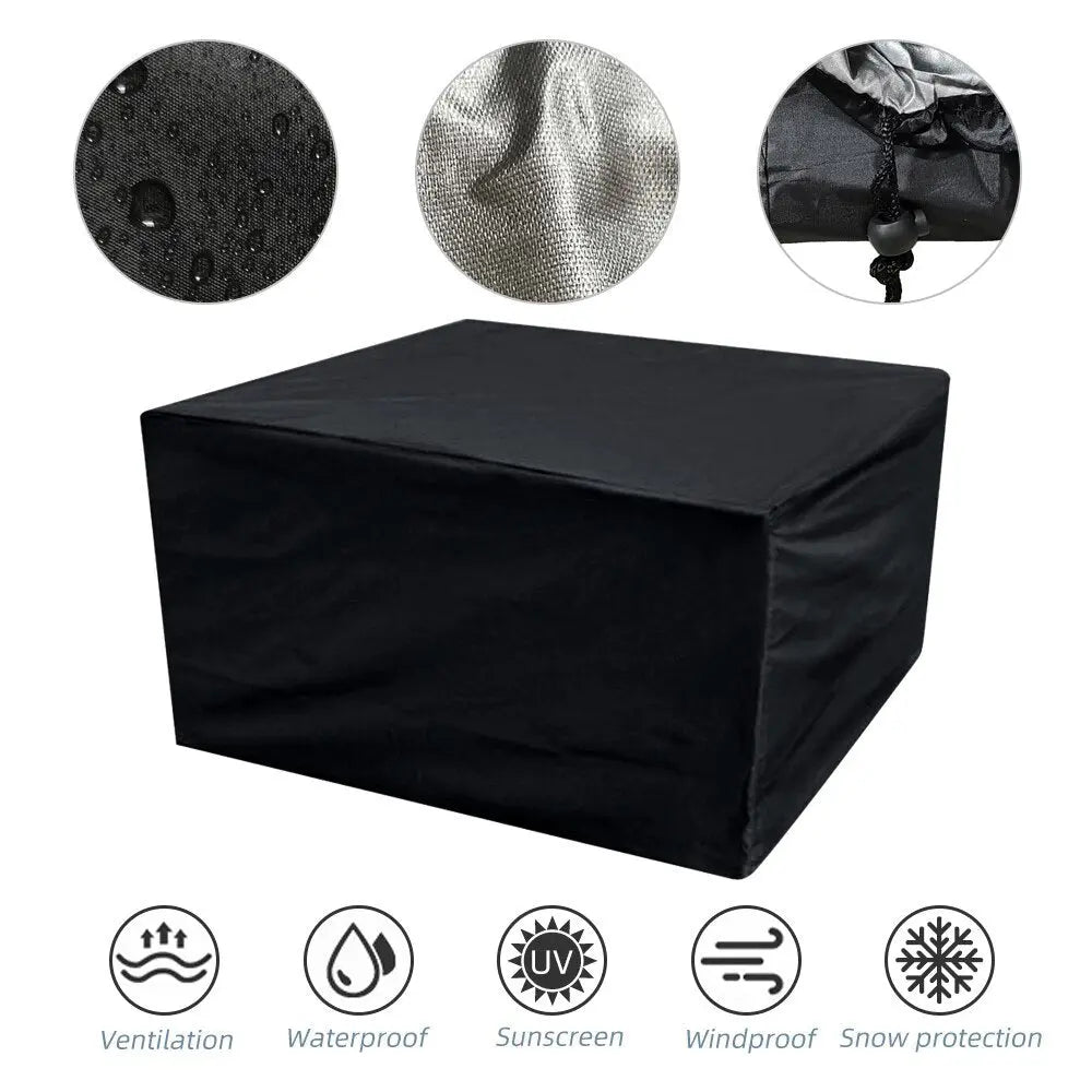 Housse Pour Table Jardin Impermeable NOVIRIA Black-80x80x70cm