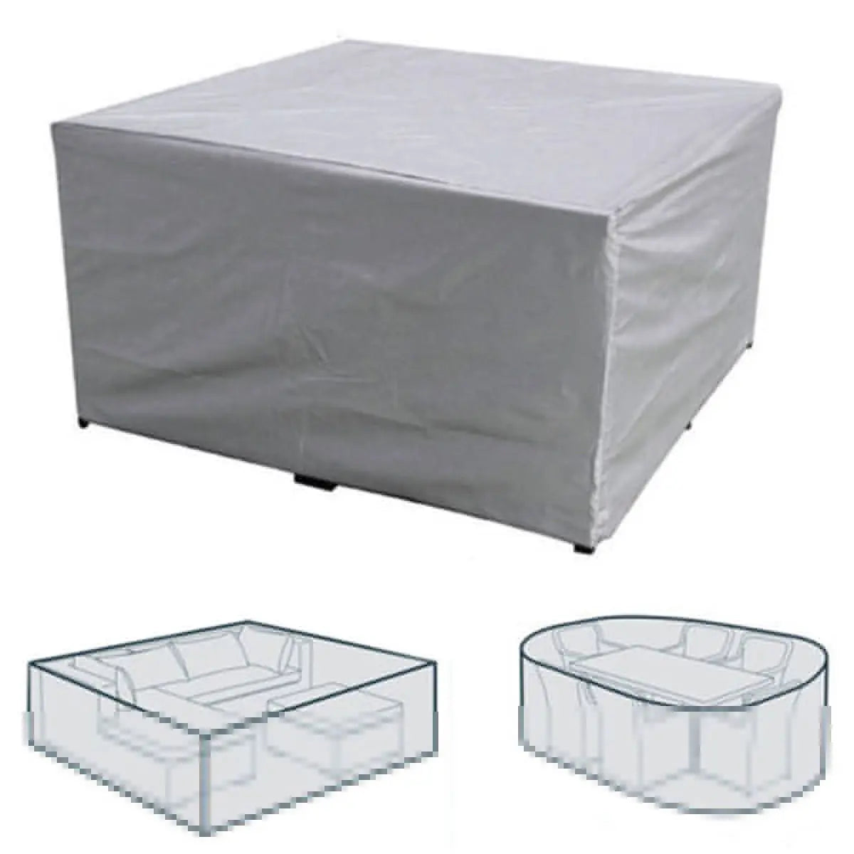 Housse Pour Table Jardin Impermeable NOVIRIA Silver-152x104x71cm
