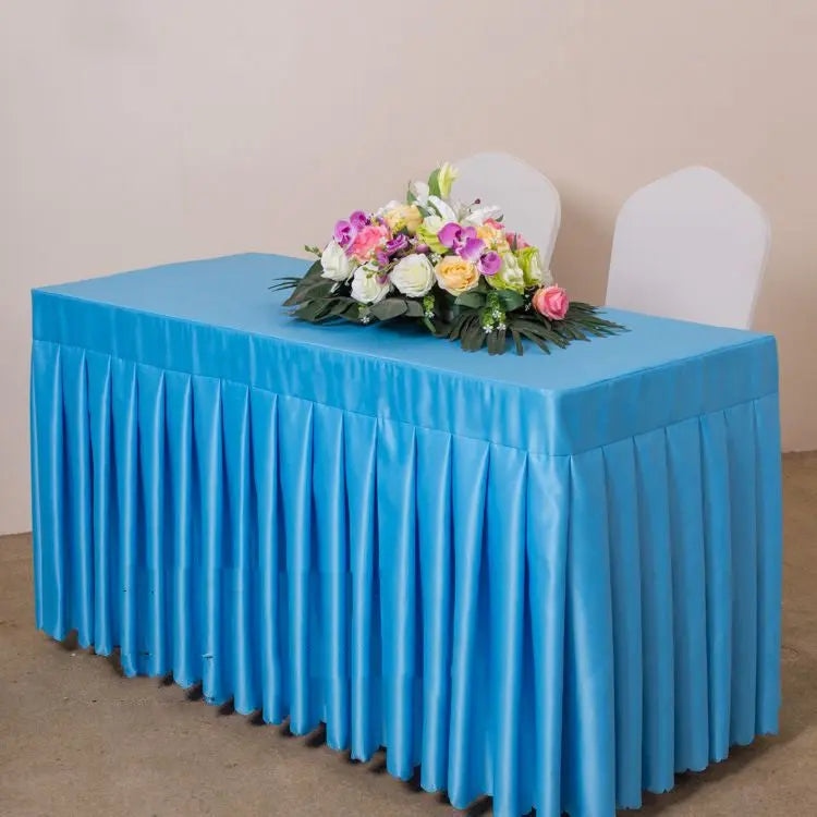 Housse Pour Table Moderne Satinée SERENA Sky blue satin-140x40x75cm