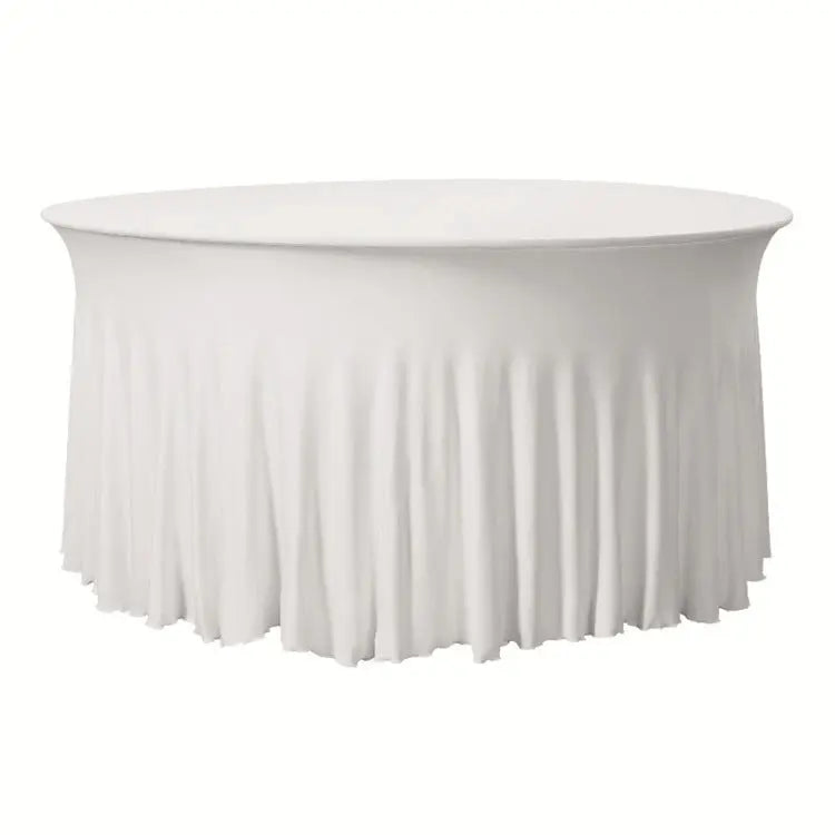 Housse Pour Table Ronde Élastique TWILIO White-120x75CM
