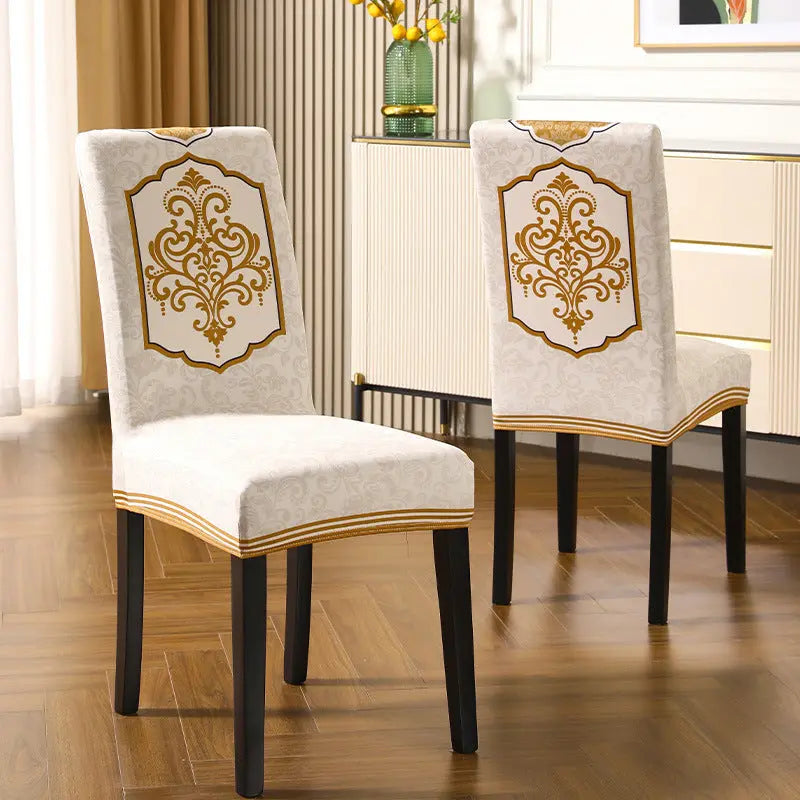 Housse Protection Chaise Brodée ZENITH European Court Beige-2 Pack