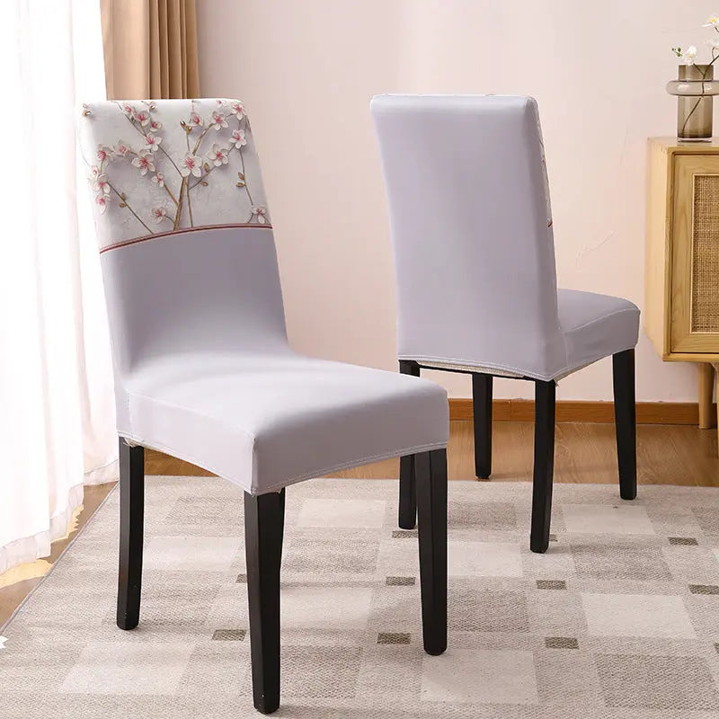 Housse Protection Chaise Brodée ZENITH Blooming Golden Branch Gray-2 Pack