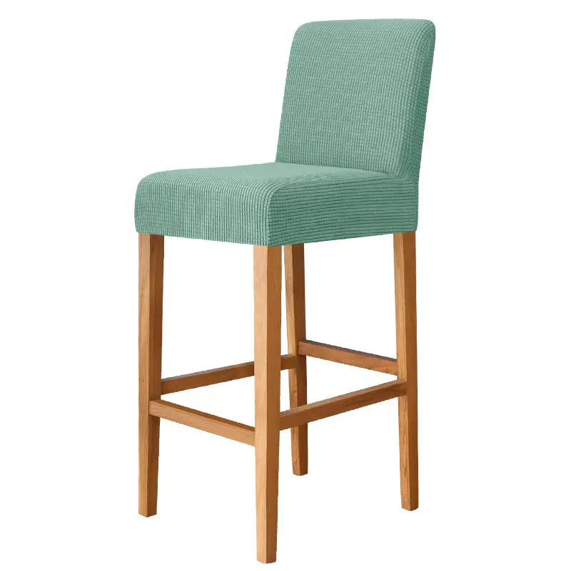 Housse Protection Chaise Élastique FLANELLE 7 Pea Green-Bar Chair Cover Short Back