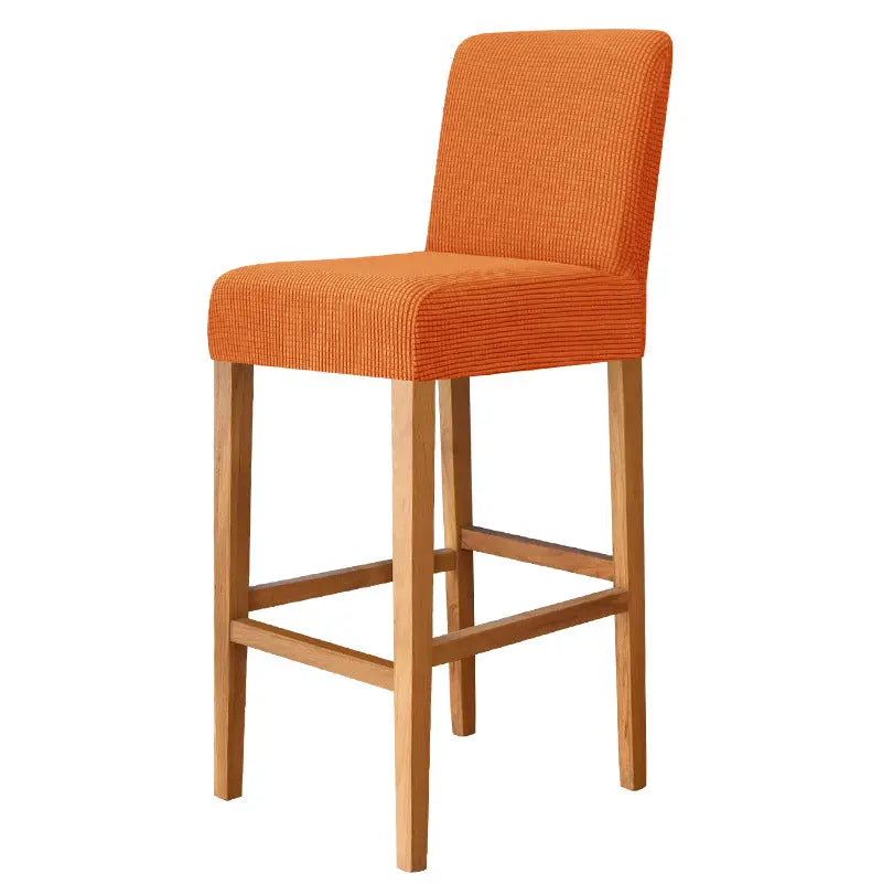 Housse Protection Chaise Élastique FLANELLE 12 Orange-Bar Chair Cover Short Back