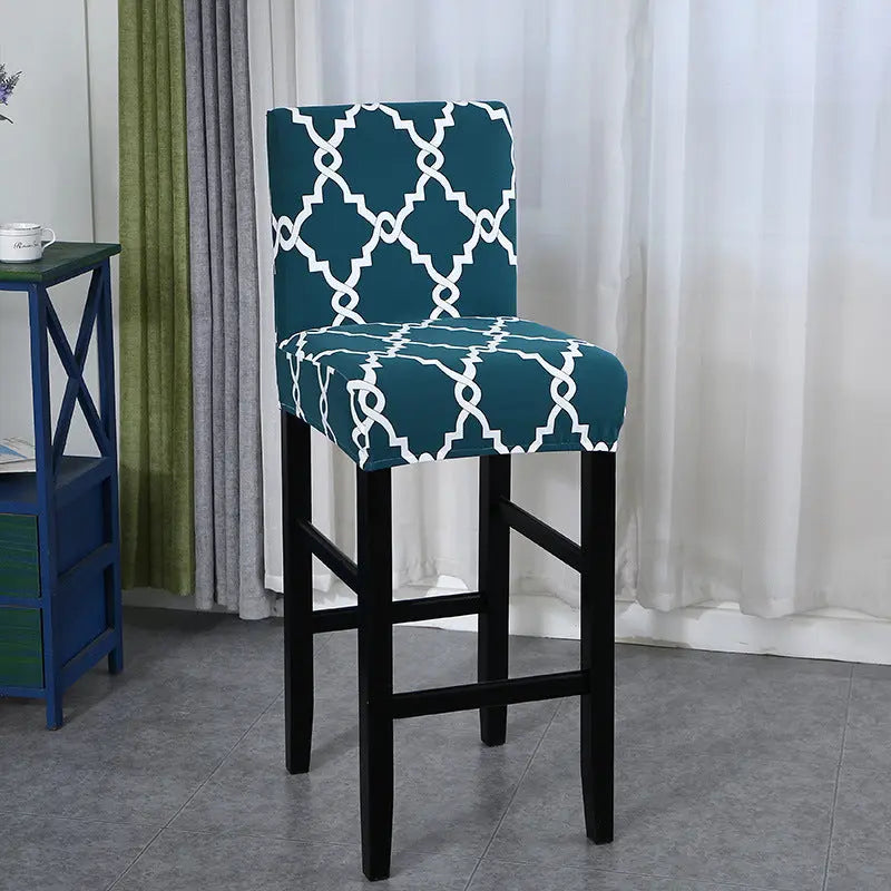 Housse Protection Chaise Extensible MAGEO Rattan pattern blue