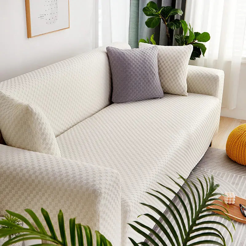 Housse Soderhamn Polyester Moderne VELINA Milky white plaid-Four person size