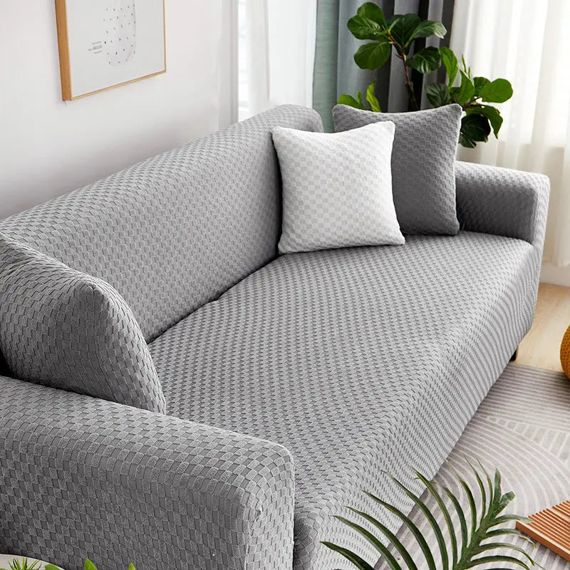 Housse Soderhamn Polyester Moderne VELINA Light grey grid-Four person size