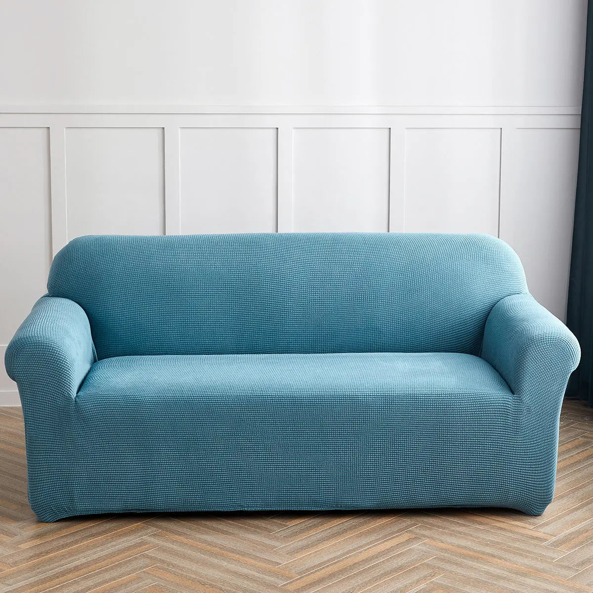 Housse Soderhamn Velours Extensible CORVELIA Lake Blue-185To230CM