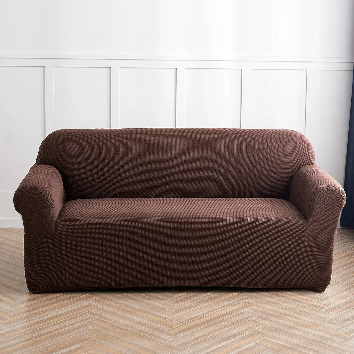 Housse Soderhamn Velours Extensible CORVELIA Dark Coffee Color-185To230CM