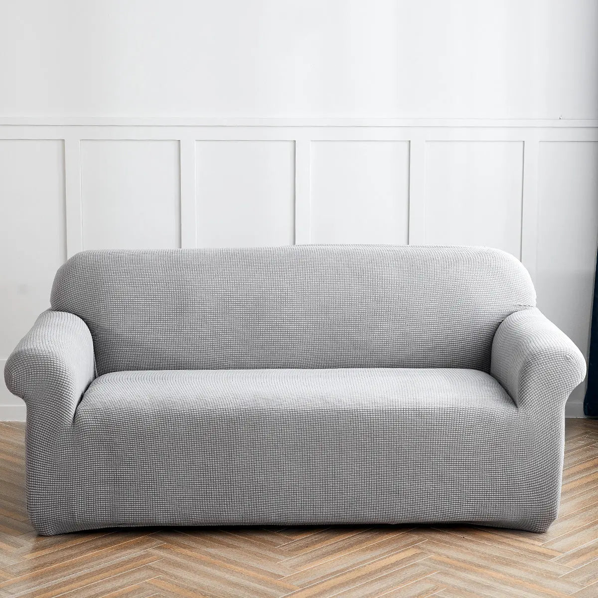 Housse Soderhamn Velours Extensible CORVELIA Light Gray-185To230CM
