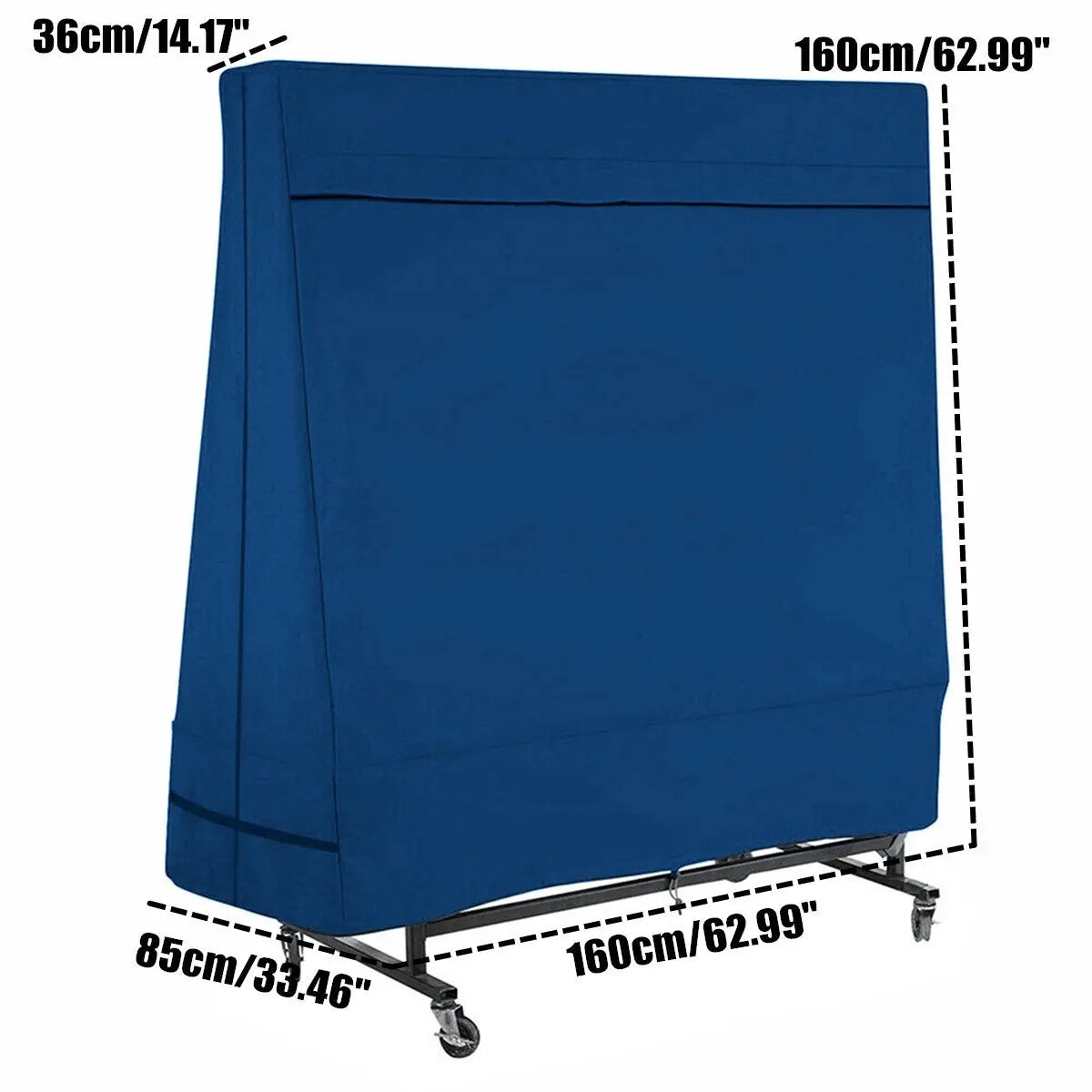 Housse Table Ping Pong Imperméable ZENOVA Dark Blue-160x160x85x36cm