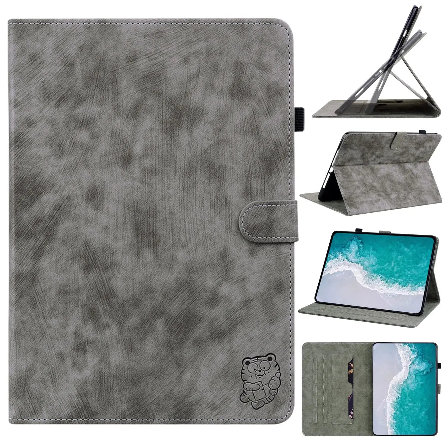 Housse Tablette Cuir Affiné PROTEVA Gray-ipad 5or6