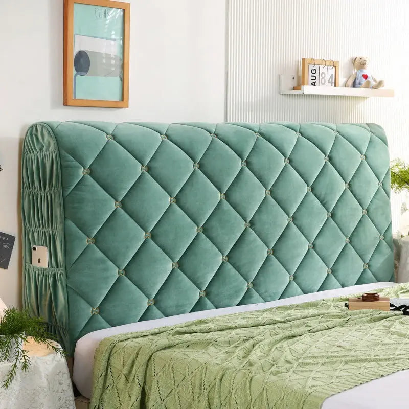 Housse Tête de Lit Velours Élégance VELANO Mica green-1.2m