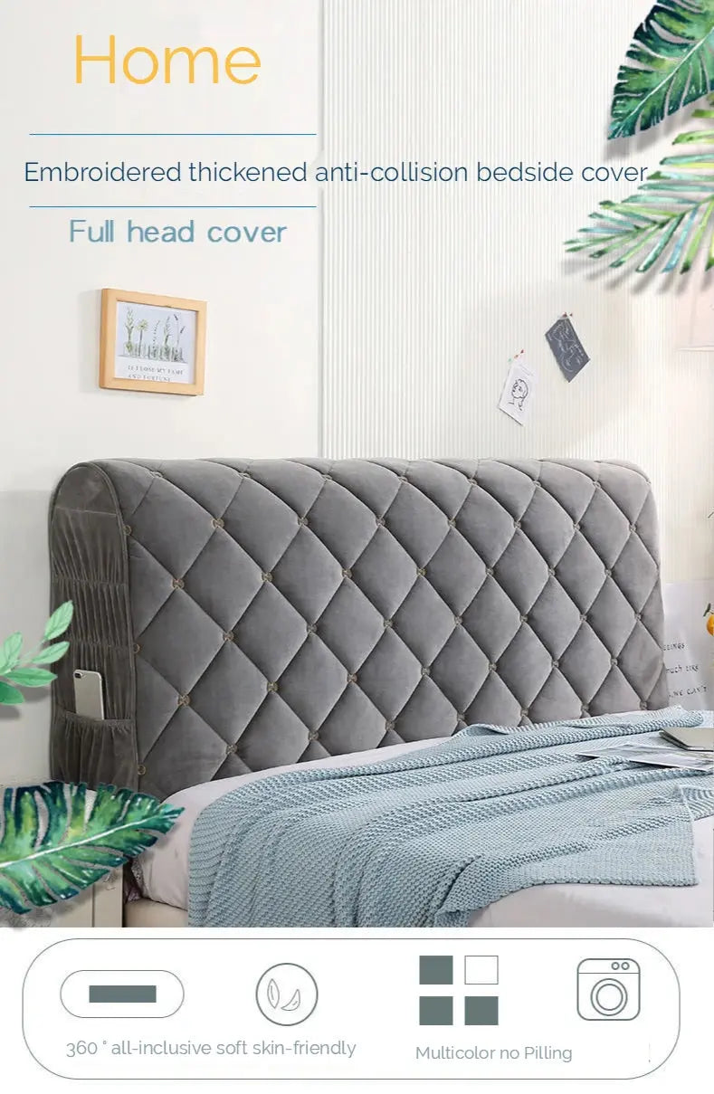 Housse Tête de Lit Velours Matelassé EMBREL élégant Housse de France