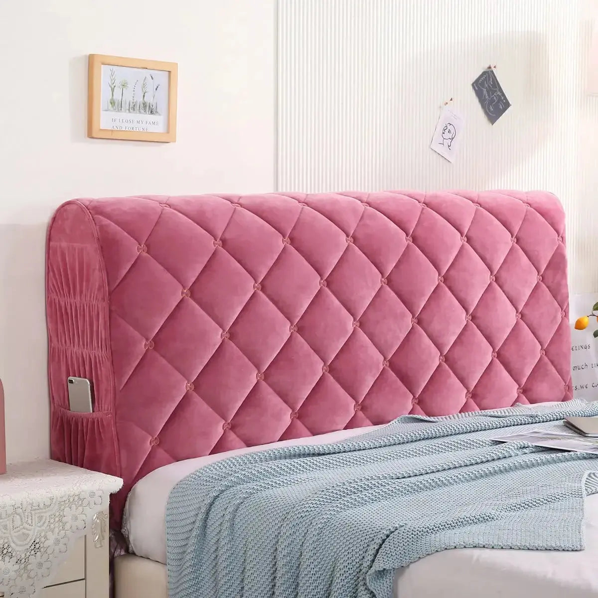 Housse Tête de Lit Velours Matelassé EMBREL élégant Housse de France