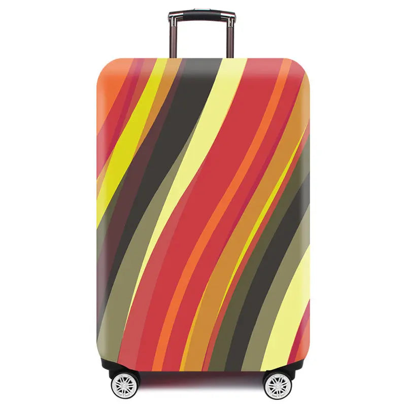 Housse Valise Élastique Résistante ASLAN Black And Red Stripes-L