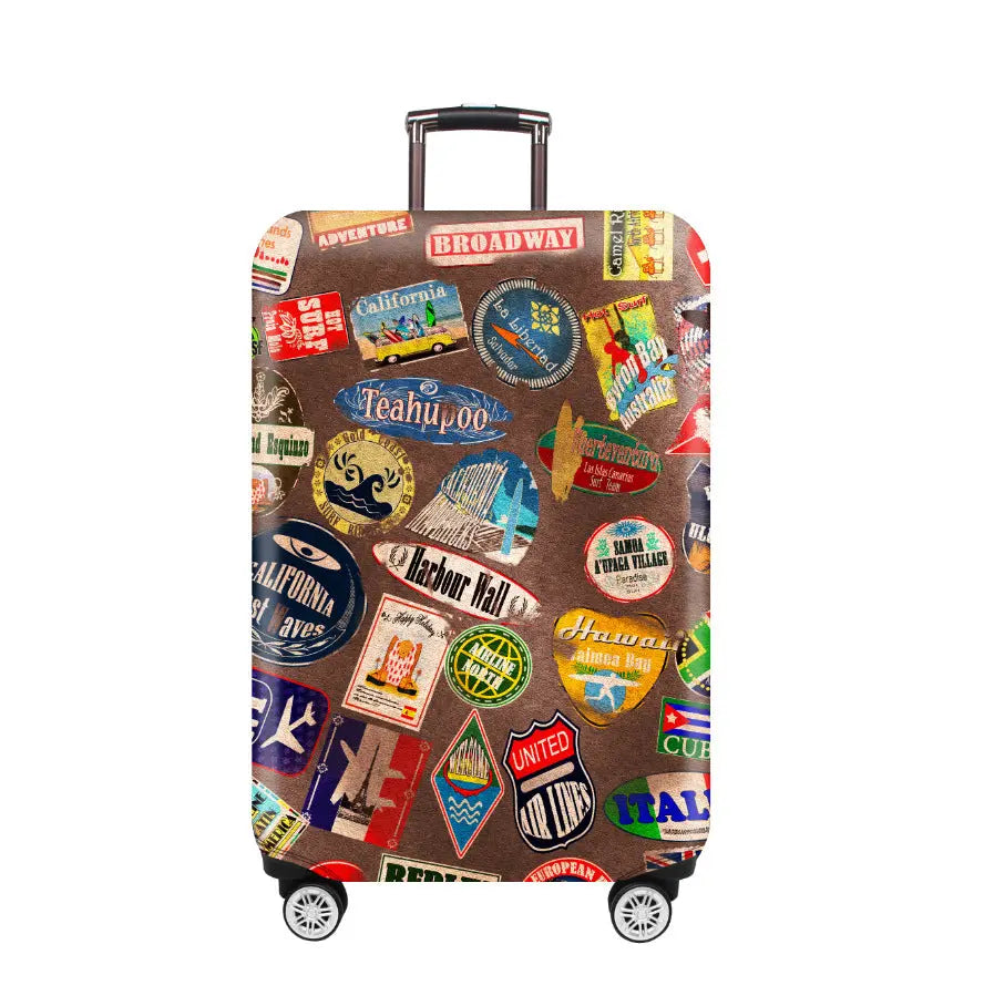 Housse Valise Élastique Résistante ASLAN Travel Stamp-S
