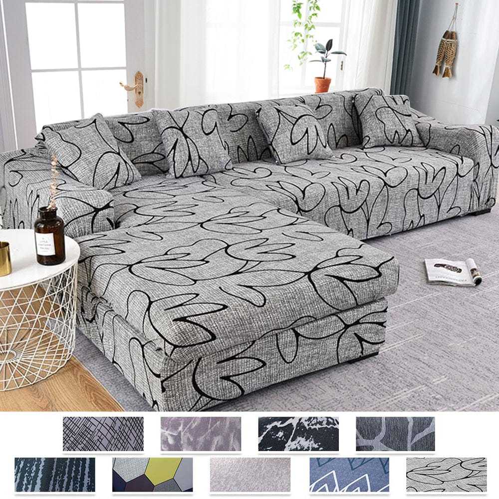 Housse De Canapé D'Angle En Velours Côtelé – Extensible, Réglable (145-180 Cm) | Protection Anti-griffures Et Taches | Lavable, Couleur Café