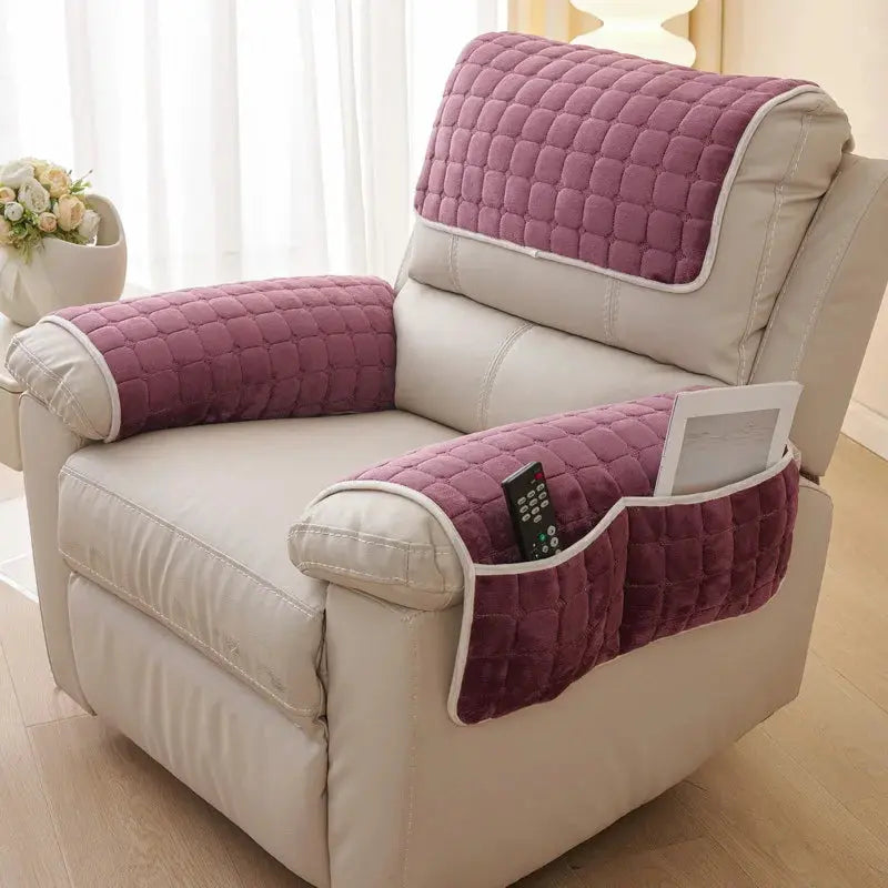 Housse accoudoir canape couleur unie ELDORIO