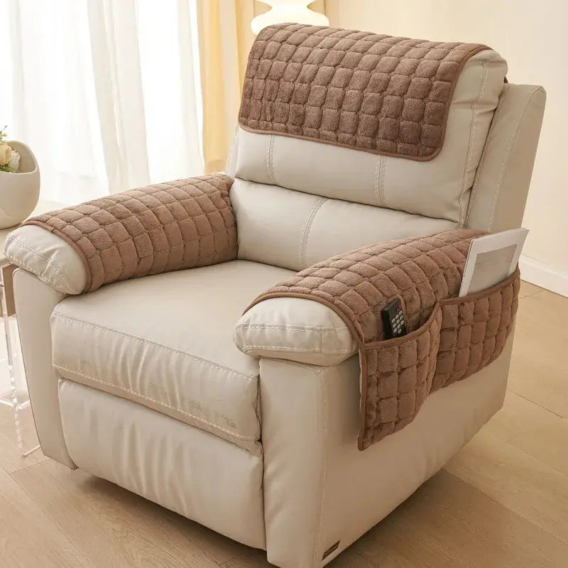 Housse accoudoir canape couleur unie ELDORIO