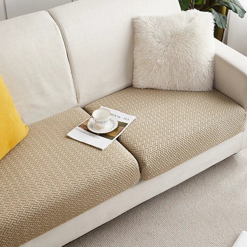 Housse Assise Canapé Extensible BRIVINE Light camel color-Plus XL