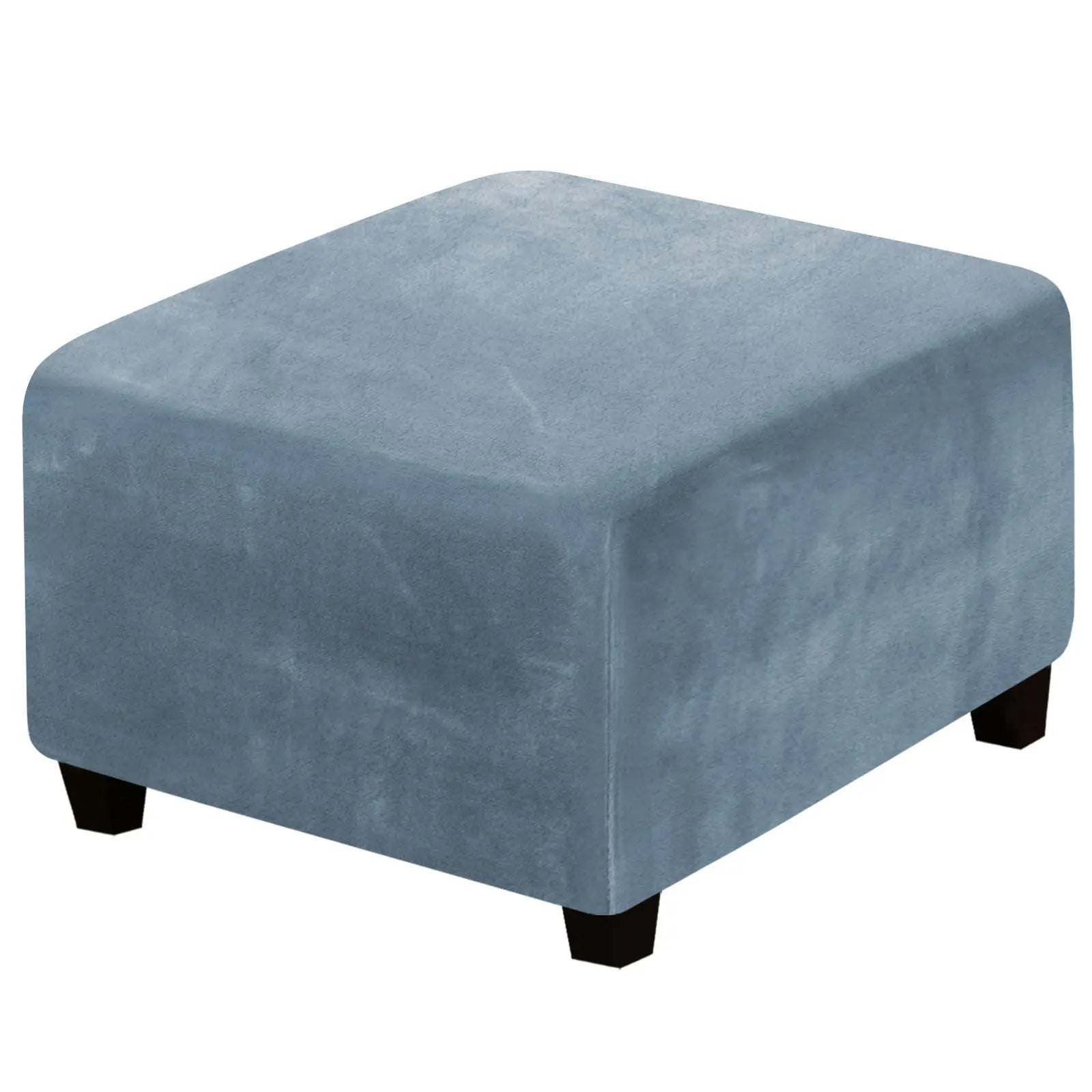 Housse de Banquette Velours AZUR Grey blue-Sofa Cover