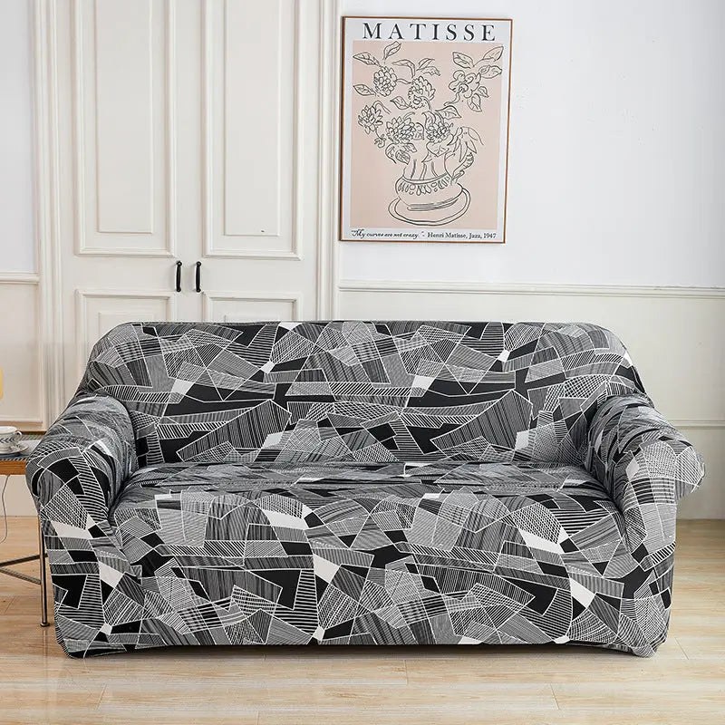 Housse de Canapé Imprimée ELASTIK Caren-For Three Person Sofa
