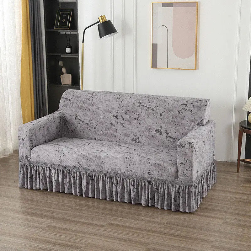 Housse de Canapé Universelle QUOVA Splash Ink Smoke Gray-Four Size 235 300cm