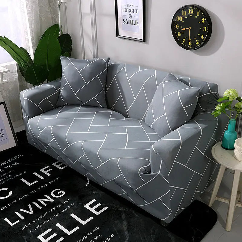 Housse de Canapé Élastique Concubine Gray Line-90to140 Single