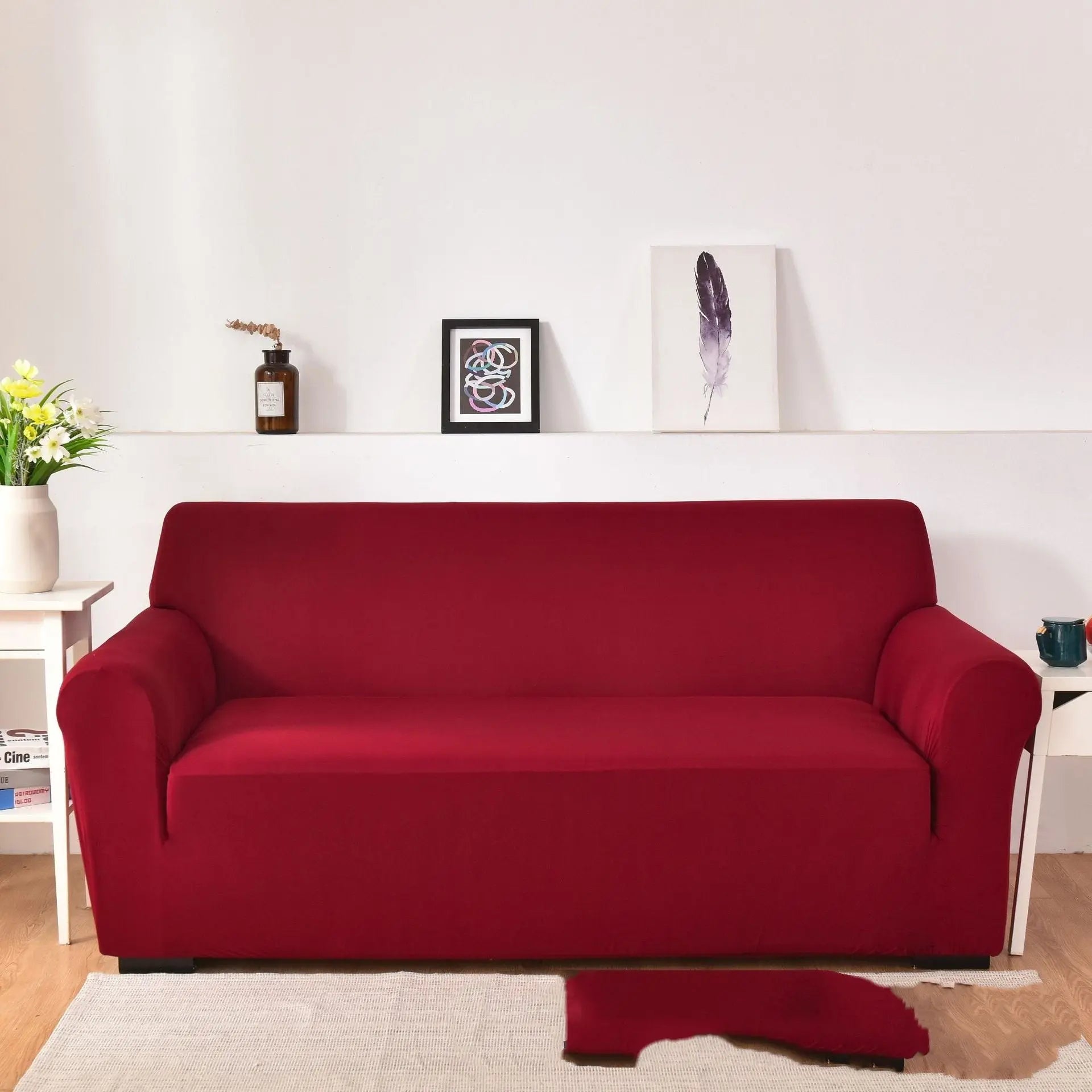 Housse de Canapé Anti-dérapant LIVARO Wine Red-Single