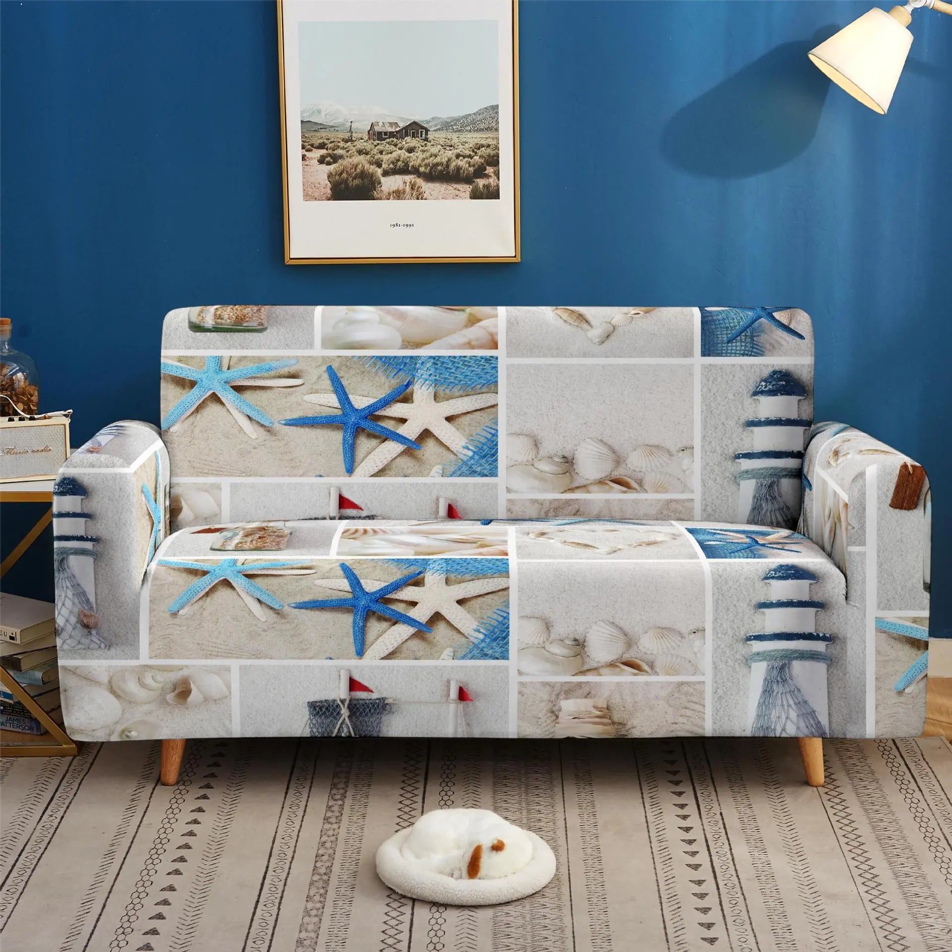 Housse de Canapé Élastique Ocean WAVES AGW 31-145x185cm Two Seat