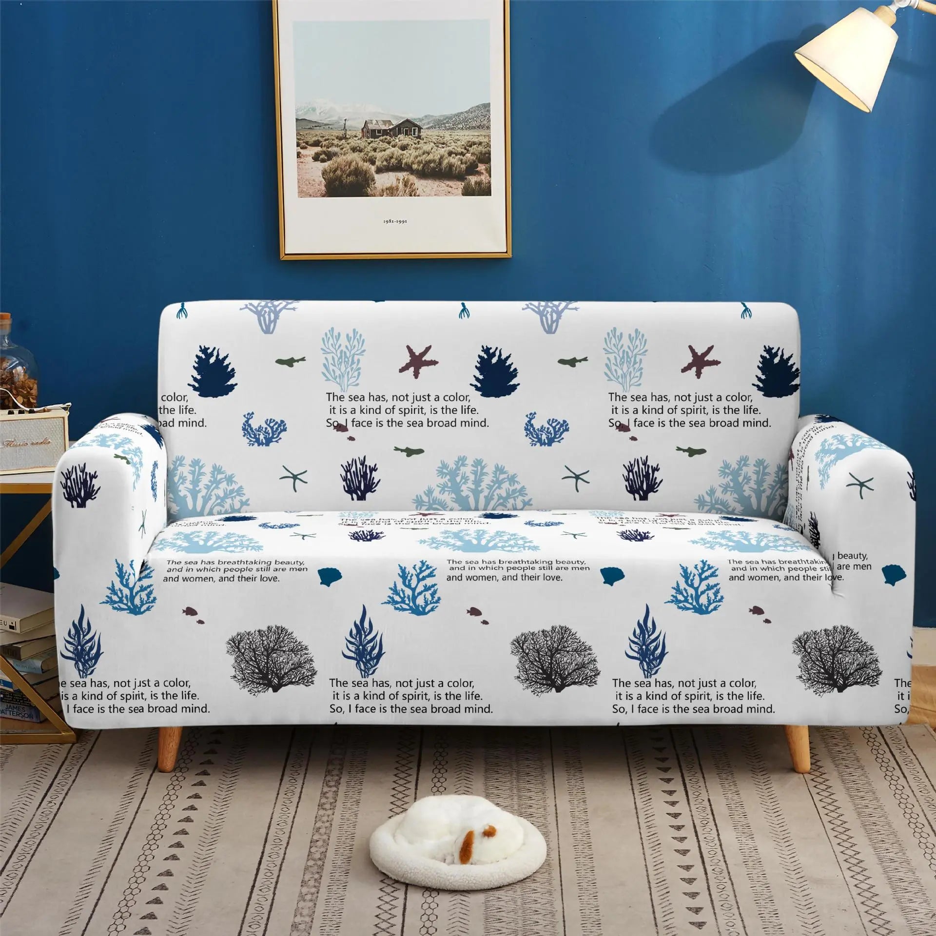 Housse de Canapé Élastique Ocean WAVES AGW 36-190x230cm Three Seat