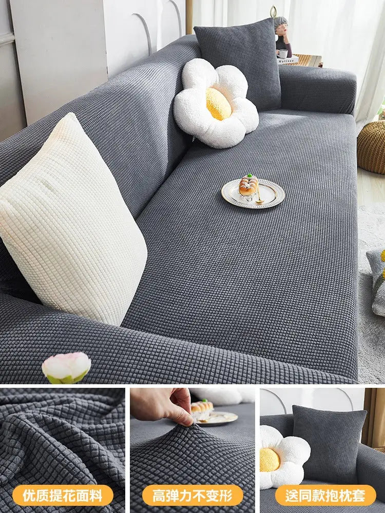 Housse de Canapé Extensible CraftedEN Gray-M Double